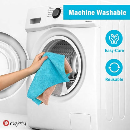 Orighty Microfiber Cleaning Cloth, 12 Pack Microfiber Towels for Cars, Highly Absorbent Car Cleaning Supplies, Lint Free Cloths Clean Rags for Car Care, House, Kitchen, 12x11 inch, White