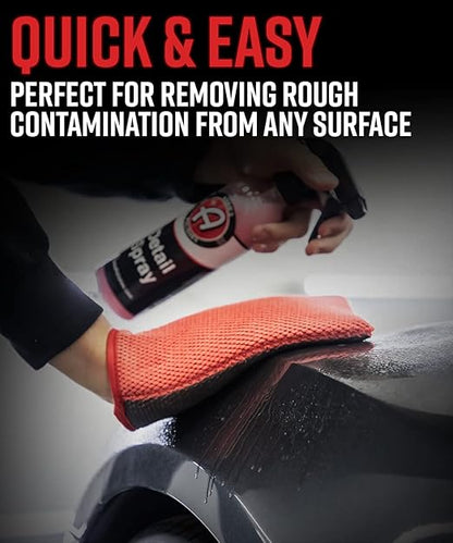 Adam's Clay Mitt Combo - Detail Spray Clay Lubricant for Medium Grade Clay for Car Detailing - Glove Quickly Removes Debris from Your Paint, Glass, Wheels, & More