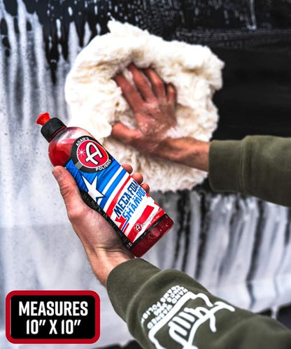 Adam's Polishes 10 Professional Wool Wash Pad - Plush Synthetic Car Wash Pad is Gentle On Auto Paint Without Worry of Scratches or Swirls - Car Soap & Wax Safe Detailing Tool for Car or Truck