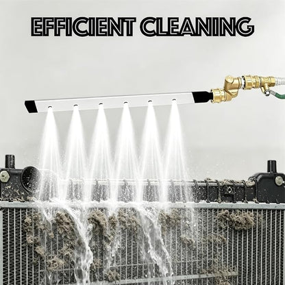 39" Radiator Cleaning Wand Kit–Stainless Steel Radiator Cleaner Wand with 5 Spray Nozzles for Car & Truck Portable Radiator Cleaning Tool Detachable Scrub Brush & Dual Adapters (Water/Air)