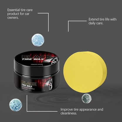 Tire Coat - 50g Tire Polishing Paste | Long Lasting Car Scratch Remover, Deep Black Automotive Wheel Shine For Mechanics Driver Detailers Groomers Modifiers Trucks Suvs Garage Sedans Shops