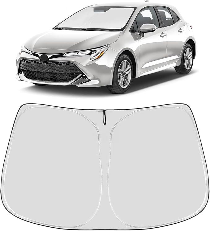 Proadsy 2026 Upgrade Windshield Sun Shade Custom Fit Toyota Corolla 2019-2025 2026 4-Layer Foldable Front Sunshade Protector Sun Visor Blocks UV Rays Keep Car Cooler Accessories