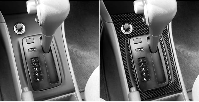 Black Real Carbon Fiber Accessories Car Center Console Gear Shift Outer Frame Panel Cover Interior Trim Sticker Decal for Toyota Corolla CE LE S 2003 2004 2005 2006 2007 2008/XRS 2005-2006 Sedan 1PC