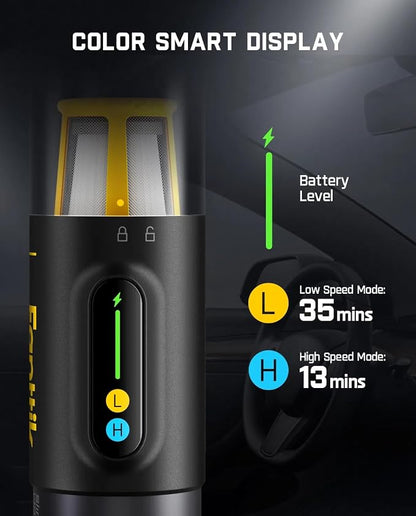 Fanttik Slim V10 Mix Cordless Car Vacuum, 4 in 1 Handheld Air Duster, Color Smart LED Display, 16kPa Suction Power, Cordless Portable Mini Keyboard Vacuum for Car, Office Desk