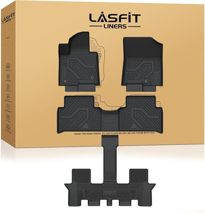 LASFIT Floor Mats for Kia Sorento Hybrid PHEV 2026 2025 2024 2023 2022 2021 (Not Fit Gasoline), All Weather TPE Custom Fit Floor Liners Car Mats Accessories for Kia Sorento 2021-2026, Black