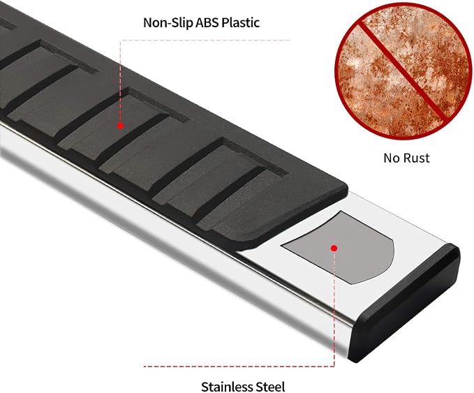 YITAMOTOR Running Boards Compatible with 2019-2026 Chevy Silverado/GMC Sierra 1500, 2020-2026 Silverado/Sierra 2500HD 3500HD Crew Cab(Excl. 2019 1500 LD), 6.5'' Stainless Steel Side Steps Nerf Bars