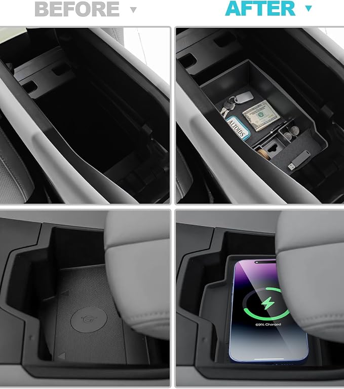 CDEFG 4Pcs for 2026 Mazda CX5 Center Console Organizer for 2026 Mazda CX-5 (S/Select/Preferred/Premium/Premium Plus) Accessories Middle Console Tray Storage Box