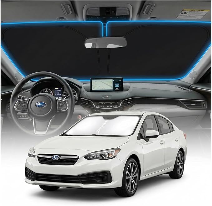 for Subaru Impreza Sun Shade Windshield Cover - Custom Fit Impreza Accessories 2017-2023 Sunshade Foldable UV Protection & Heat Shield Sun Visor Accessories