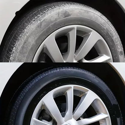 Premium Tire Coating & Trim Restorer: Bring Back the Original Deep Black Shine to Rubber and Plastic, Tire Coating Paste Rapid Acting, Tire Ceramic Coating Paste, with Sponge (4pcs)
