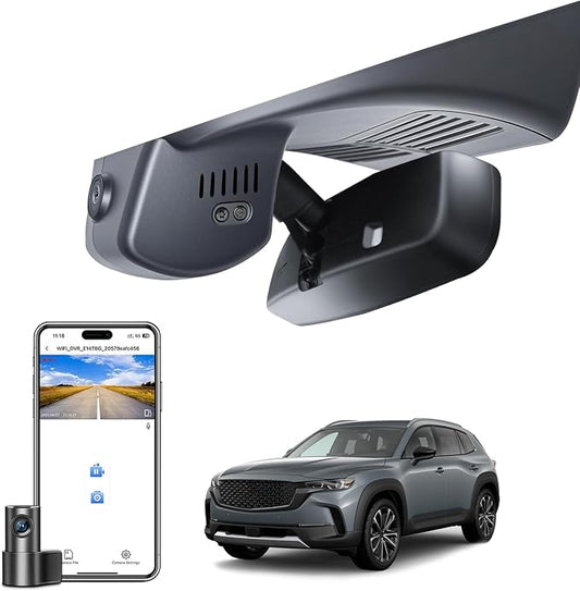 Mangoal Front 4K & Rear 1080p Dash Cam Custom fit for Mazda CX-50 2025 2026(Model B), UHD 2160P Video, Free App & WiFi, GPS, 128GB Card