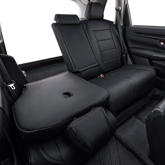 EKR CRV Seat Covers Custom Fit for Honda CRV 2023 2024 2025 2026 Leather Car Seat Cover Full Set for Trucks SUV,Waterproof Car Seat Cushion,Faux Leather (Black)