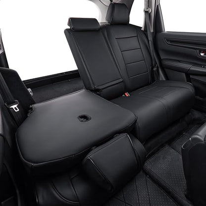 EKR CRV Seat Covers Custom Fit for Honda CRV 2023 2024 2025 2026 Leather Car Seat Cover Full Set for Trucks SUV,Waterproof Car Seat Cushion,Faux Leather (Black)