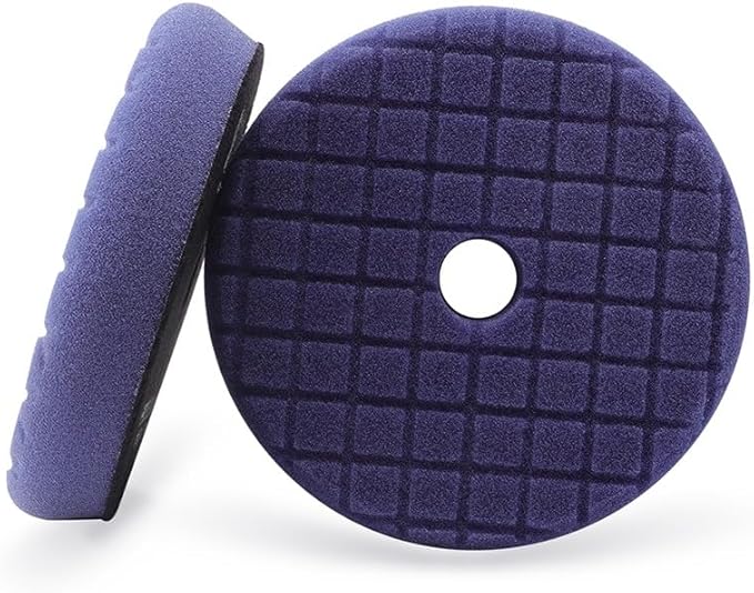 SPTA RPO Blue Moderate-Cut Foam Polishing Pads, 1Pc 3 Inch 80mm Backing Plate Compound Buffing Polishing Sponge Pads for Car Buffer Polisher Compounding, Polishing and Waxing -SF302