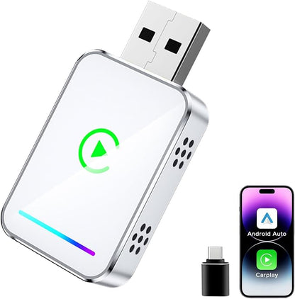 LENVA Wireless CarPlay Adapter, 2025 Upgrade Mini Design for Cars Plug and Play Fast Stable Connection No Delay (Only for iPhone, Not for Android)