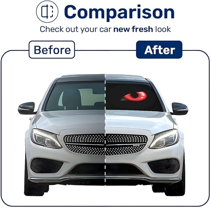 GENANY Evil Eyes Movie Windshield Sun Shade for Car SUV Truck (69x35 Inches), Automobile Sunshade, Protector Blocks UV, Car Decor