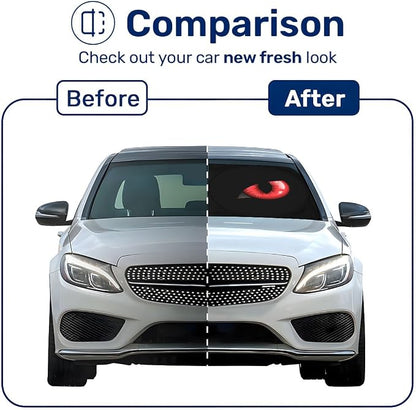 GENANY Evil Eyes Movie Windshield Sun Shade for Car SUV Truck (69x35 Inches), Automobile Sunshade, Protector Blocks UV, Car Decor