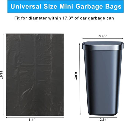 Car Trash Bag, [PE]Mini Trash Bags for Car, Mini Garbage Bags for Car Trash Can with Tear-Resistant Black Discreet Design Perfect Waste Disposal for Home Office On-The-Go Travel