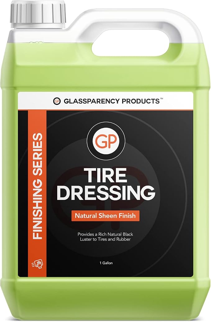 GlassParency Tire Dressing (1 Gallon) | No Sling, Non-Greasy Tire Shine Spray | Rich Satin Coating for Rubber, Plastic, Vinyl