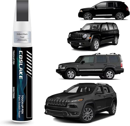 Car Touch Up Paint(Brilliant Black Pearl(PXR/AXR)) for Jeep, Car Paint Scratch Repair Kit, Quick & Easy Solution to Repair, 2 in 1 Scratch Remover Pen with Color-Matched