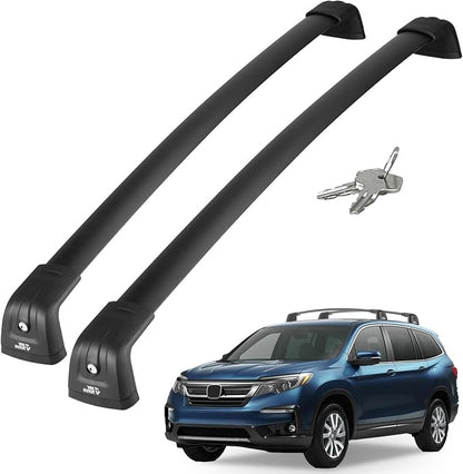 JOYTUTUS Roof Rack Cross Bars Compatible with Honda Pilot 2016-2022 Without Roof Side Rails, Lockable Aluminum Crossbars for Roof Racks Suitcases Kayaks Canoes Bikes Skis