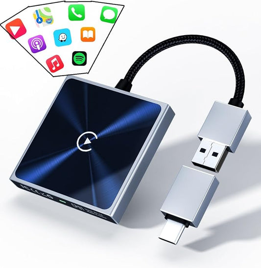 Wireless CarPlay Adapter for iPhone, Converts Wired to Wireless Apple CarPlay Adapter, Includes USB-A to USB-C Dongle, Easy Use, Stable Control, No Delay, Compatible with Cars from 2016 & iOS 10+