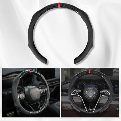 Car Steering Wheel Cover Napa Leather Non Slip Vehicle Steering Wheel Cover Protector, Quick Install Comfy Automotive Interior Decor, Universal fit 14½ to 15 inches Car Pickup SUV 14.5 to 15 inches