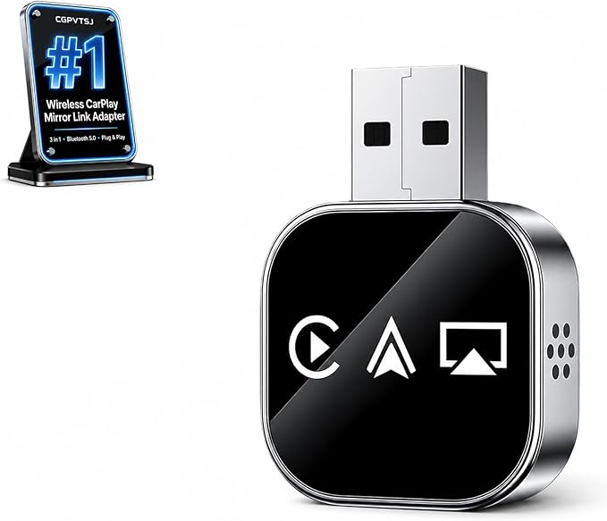 Car Accessories Bluetooth for Apple Carplay Adapter Wireless Mirroring to Watch TV on Screen Play Streaming Device Movies Mirror Phone Auto Link Pro 2026 3 in 1 USB Vehicle for iPhone