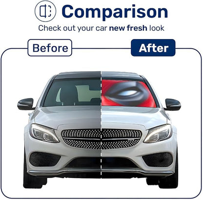 GENANY Funny Red Eyes Movie Windshield Sun Shade for Car SUV Truck (64x32 Inches), Automobile Sunshade, Protector Blocks UV, Car Decor