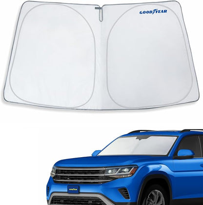 Goodyear Foldable Windshield Sunshade for Volkswagen (VW) Atlas 2018-2026, Car Accessories, Sunshade Cover, Sun Shade Car Windshield, Window Sun Blocker - GY008240
