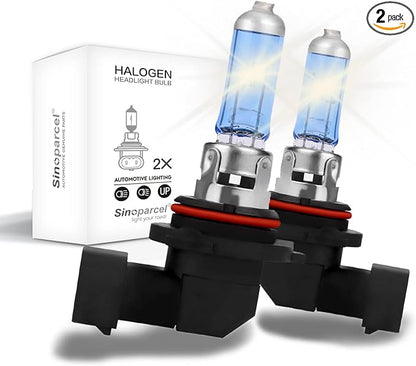 Sinoparcel 9006/HB4 Halogen Low Beam Headlight or Fog Light Bulb 3800K, 150% More Brightness Replacement for Standard 55W Bulb, Pack of 2