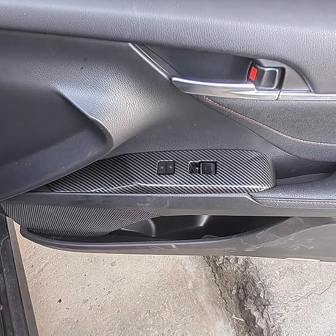 Kolya Interior Door Window Switch Panel Cover Window Control Button Trim for Toyota Camry 8th 9th Gen Accessories 2018 2019 2020 2021 2022 2023 2024 2025 (for Left Hand Drive)