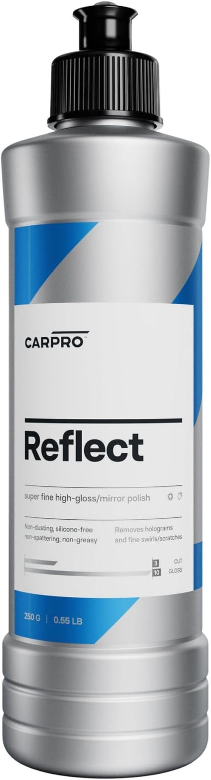 CARPRO Reflect High Gloss Finishing Polish - Reflective & Glossy Finish Without Durable Fillers, Silicones, Waxes, Polymers, or Teflon - Body Shop Safe, No Dusting. Rotary & Dual Action - 250ml (8oz)
