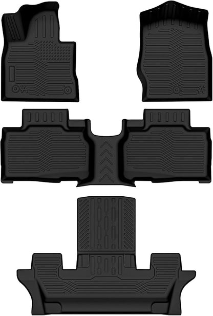Auxko All Weather Floor Mats Fit for Ford Explorer 6&7 Seater 2026 2025 2024 2023 2022 2021 2020 TPE Rubber Liners Set All Season Guard Odorless Anti-Slip Floor Mats