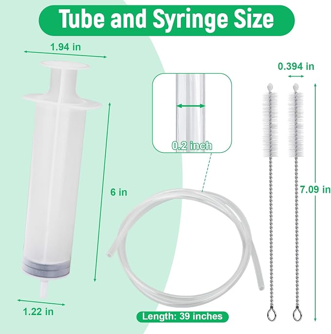 Auto Sunroof Drain Cleaning Tool, 120 Inch Flexible Tube Cleaning Brush with Pipe Cleaning Brush, Syringe Hose, and Syringe Soft Drain Brush, Car Sunroof Drain Cleaner for Drains, Sewers, Windshields