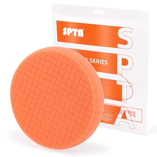 OrangeT40 Orange Medium-Cut Foam Polishing Pad, SPTA 1Pcs 7.5 Inch Face for 7 Inch 180mm Backing Plate Compound Buffing Sponge Pads for Car Buffer Polisher Compounding, Polishing and Waxing -FPTSS7O