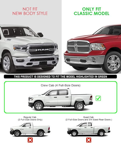 APS Running Boards 6 inches Compatible with Ram 1500 2009-2018 Crew Cab & Ram 2500 3500 2010-2026 304 Stainless Steel (Nerf Bars Side Steps Side Bars)