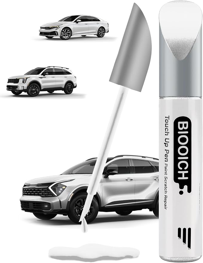 Touch Up Paint Pen Exact Color Match Car Chip and Scratch Repair (for Kia, Glacial White Pearl Tricoat(GWP))