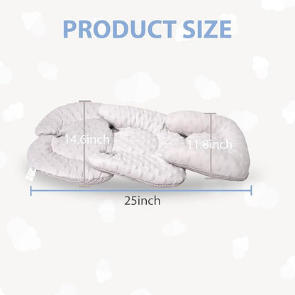 Infant Carseat Insert, 2-in-1 Reversible Baby Car Seat Cushion for Newborn Toddler Head & Body Support Car Seat Pad for Carseats, Strollers, Swings, Bouncers