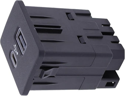 MOTOKU Center Console SYNC 3.4 USB Type-C Interface Charger Socket Adapter Module Hub for Ford Bronco Sport F150 Mustang Mach-E Maverick 2020-2025 Dual Port Support for Apple Carplay Android