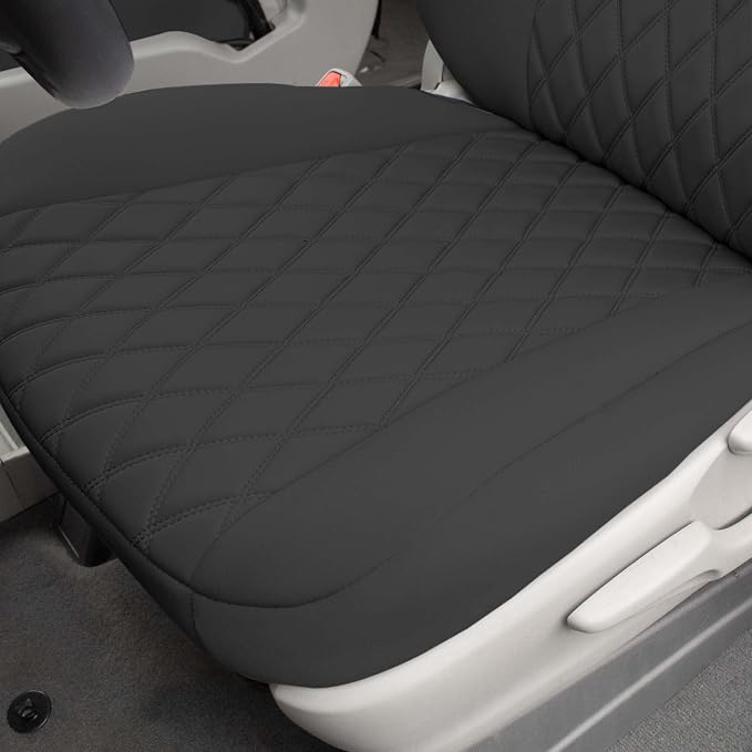 FH Group Custom Fit Car Seat Covers Specifically Made for 2011-2020 Toyota Sienna 7-8 Seater with Ultraflex Neoprene Water Resistant Automotive Seat Covers - Front Set Black