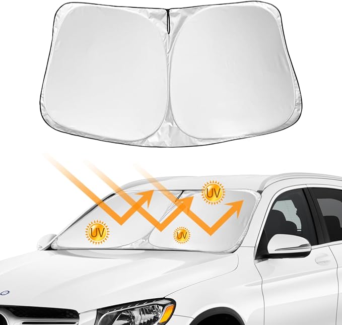 Windshield Sun Shade for Mercedes Benz GLC GLC260 GLC300 GLK 2016-2024 2025 2026 Sunshade Windshield UV Ray Reflector Front Window Shade Sun Visor for Benz Interior Accessories