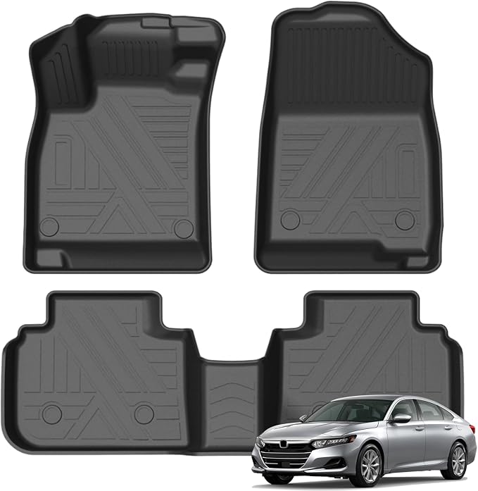 KUST Floor Mats for Honda Accord 2018-2022, All Weather Floor Liners TPE Rubber Mats for Accord Accessories Front Rear 2 Row High Side