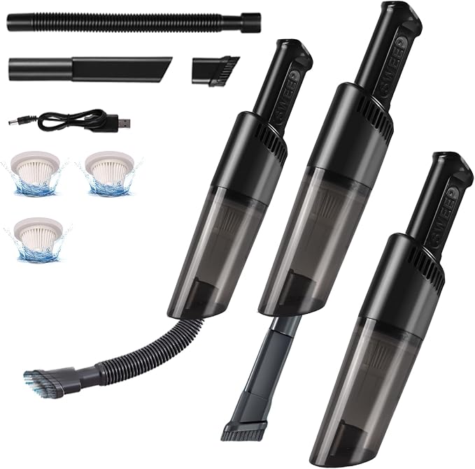 Handheld Vacuum Cleaner Cordless, Lightweight 1.5 lb, 3600Pa Suction, 50W Motor, Type-C Rechargeable, Bagless HEPA Filter, 20 Min Runtime for Car, Sofa, Home, Pet Hair（Black）