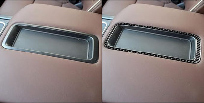 Real Premium Carbon Fiber Fit for Chevy Silverado/GMC Sierra 1500 2014-2018 for 2500/3500HD 2015-2019 Car Center armrest Storage Box Frame Trim Decals Sticker Auto Interior Accessories Cover Black