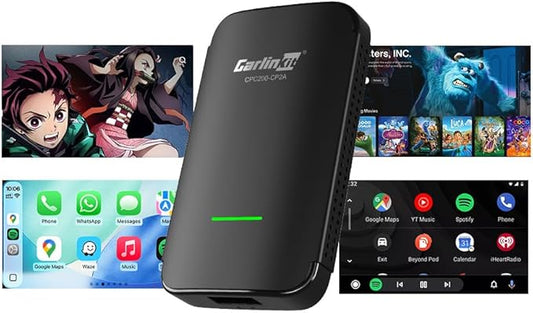 CarlinKit CP2A Pro AI Box – Convert Wired CarPlay to Wireless & Android Auto Supports Mainstream Streaming Video(Built-in)