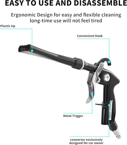 GOCCIDA Tornado Air Cleaning Gun Interior Car Detailing Tools for Car Quickly Blasts Dirt and Dust Works with Air Compressor(Upgraded Design with Focused Nozzle)