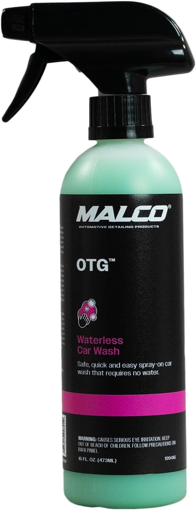 Malco OTG Waterless Car Wash (16 Oz.) - 100% Waterless Car Wash Spray/No Water or Bucket Needed/Safe and Effective Cleaning Solution for Cars/Great for On The Go or Regular Use (199416)