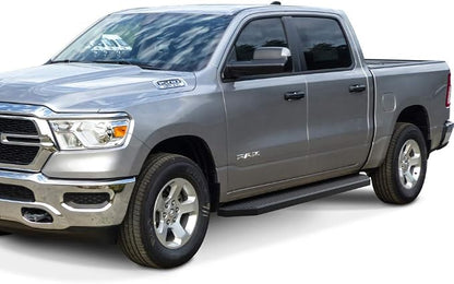 APS 6-inch (Black Stainless Steel Flat Style) Running Boards Nerf Bars Side Steps Step Rail Compatible with Ram 1500 2019-2026 Crew Cab (Will Not Fit 2018 Previous Generation Build in 19-24)