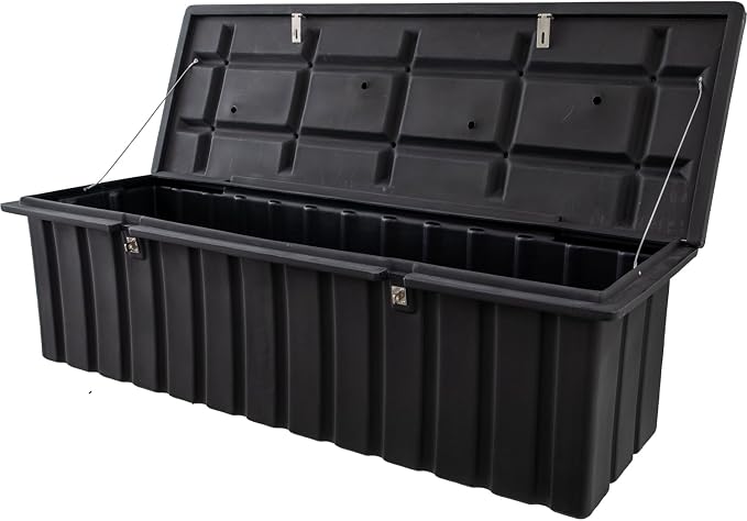 Buyers Products 1712260 Black Poly All-Purpose Storage Chest , 18.8 cu. ft, Made In The USA, Dent-Resistant Lockable Storage Box for Truck, Trailer, Dock, or Deck, High-Density Polyethylene