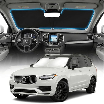 for Volvo XC90 Windshield Sun Shade Cover - Custom Fit XC-90 Accessories 2016-2025 2026 Sunshade Foldable UV Protection & Heat Shield Sun Visor Accessories